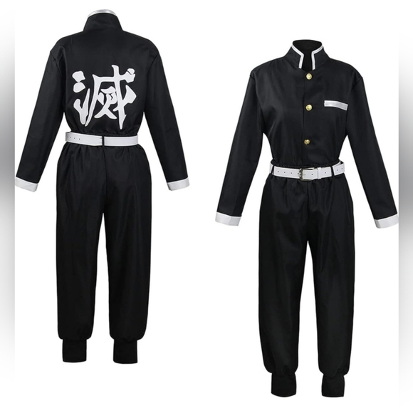 Demon Slayer Black Team Uniform Anime Cosplay New Outfit Size Medium - Picture 1 of 4